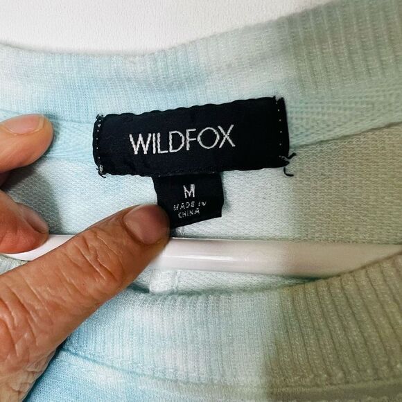 Wildfox Women's Blue Tie Dye Long Sleeve Sweatshirt Size Medium - Picture 2 of 12